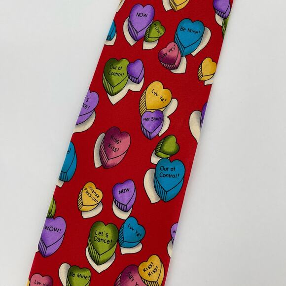 Sweetarts Valentine's Candy Heart Tie Red Blue Purple Love - Picture 9 of 16